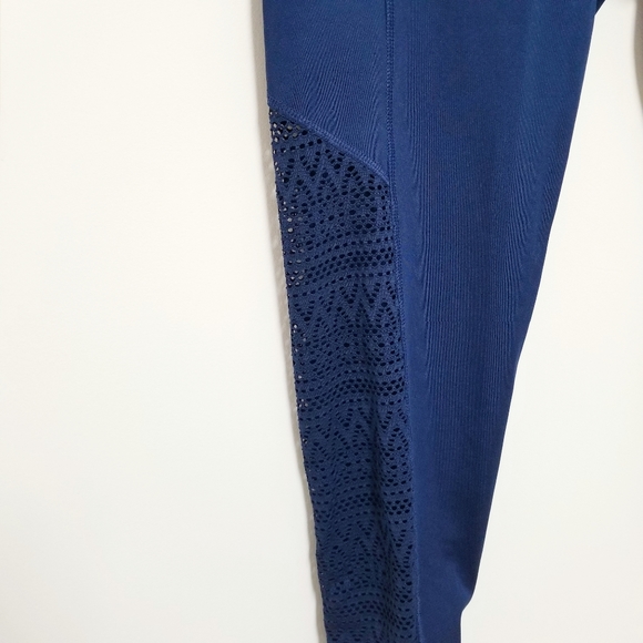 Zelos dark blue mesh high waist athletic leggings - Picture 5 of 10